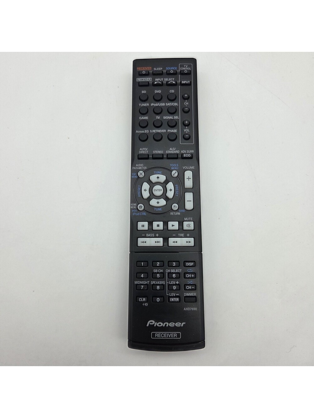 Genuine Pioneer AXD7690 AV Receiver Remote Control For VSX-524 HTP-072 VSX-324